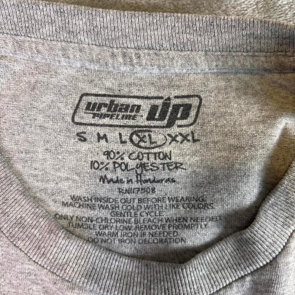 Y2K Urban Pipeline Graphic T-Shirt Gray Cartoon Print Humor Tee Men’s XL - Picture 3 of 7